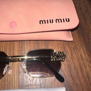 Miu Miu Gold Frame Sunglasses